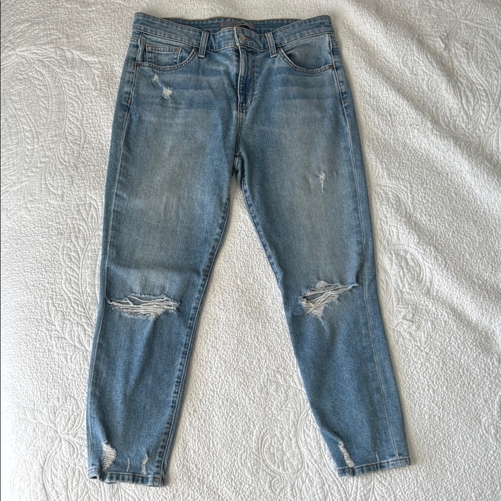 Joe's Jeans Blue Skinny Distressed Denim with Raw Hem